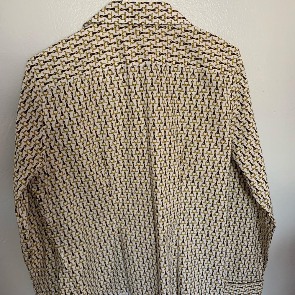 Lands End White Button Down With Pattern Size 14p - image 4